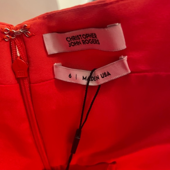 New with tags Christopher John Rogers Tie-front Strapless Origami Red Top Size 6 - Picture 7 of 8